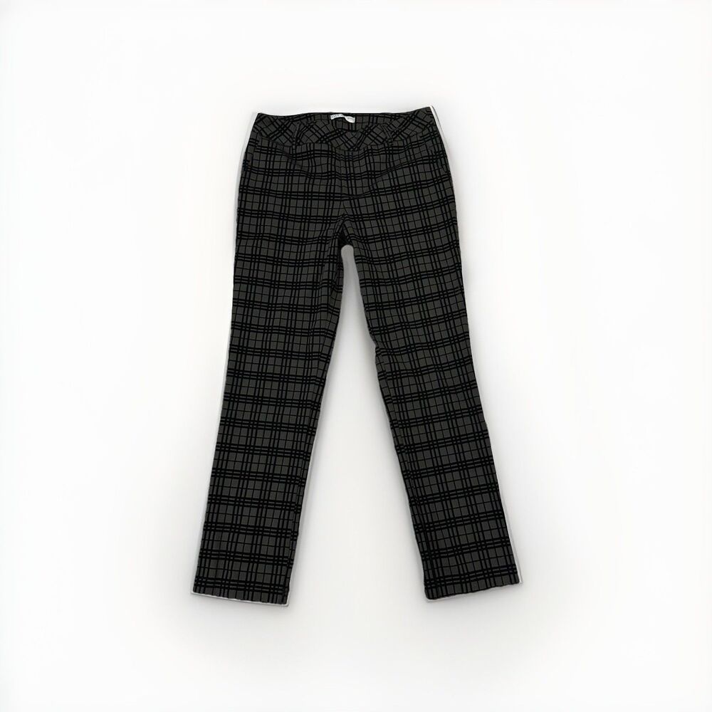 I Love Tyler Madison ILTM ponte‎ slim full-length pants Size Large Velvet Plaid